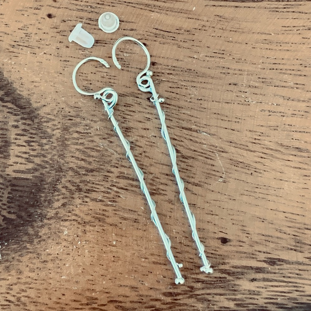 DONATED!  Sterling Silver Bar Earrings - Picture 9 of 16